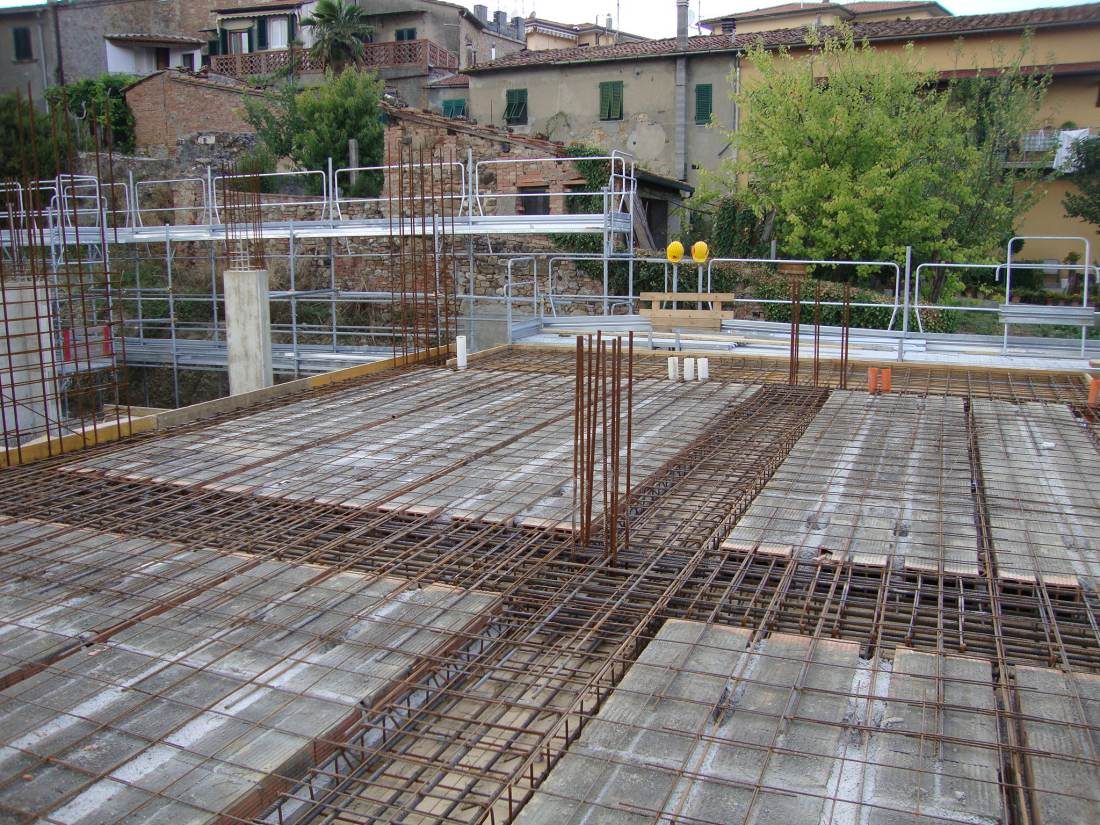 Solaio con armature in acciaio